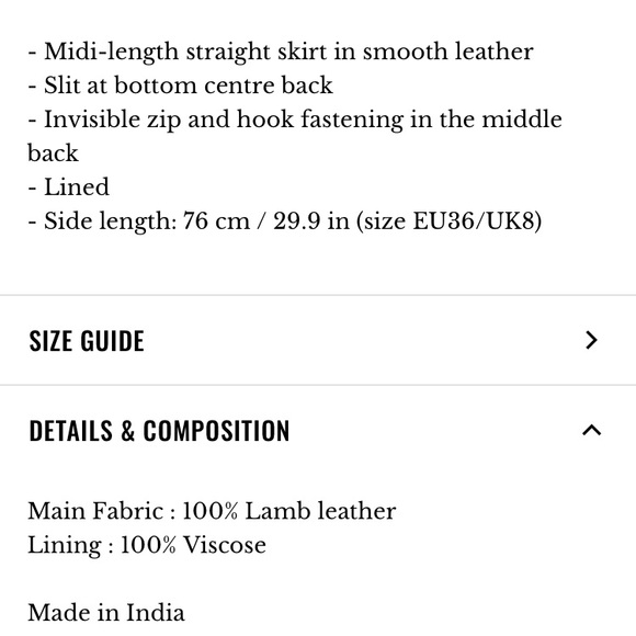 Sézane Magalia black leather midi skirt 38/6 - Picture 5 of 13